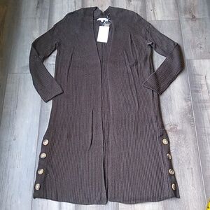KEREN HART LONG SWEATER CARDIGAN brown size M (New With Tags)